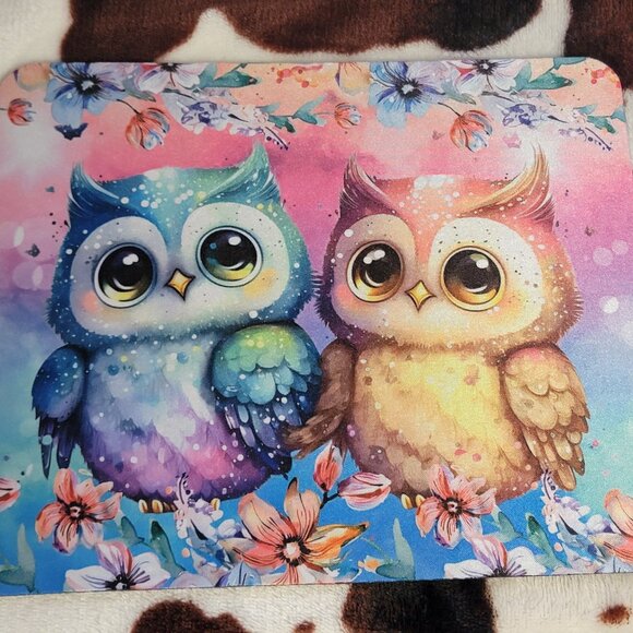 Owl Floral Computer Non Slip Custom Mouse Pad - Picture 7 of 9
